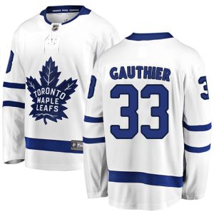 Kinder Toronto Maple Leafs Eishockey Trikot Frederik Gauthier #33 Breakaway Weiß Fanatics Branded Auswärts